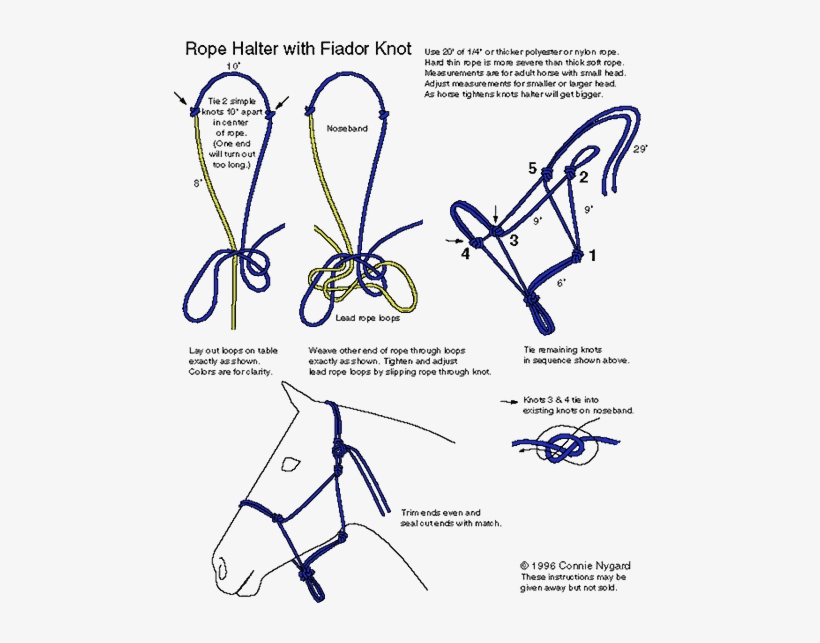 Connie Nygard Instructions For Make A Rope Halter With - Make A Horse Rope Halter, transparent png #4073728