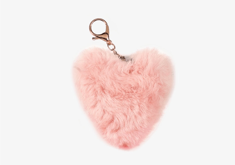 Picture Of Heart Furry Pom-pom Clip Pale Pink - Pom Keyring, transparent png #4074010
