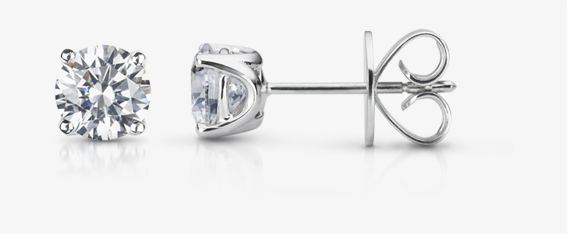Earrings Classic Round Shape Diamond Stud Earring - Earrings, transparent png #4074141