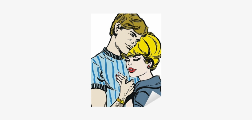 Ilustracion Con Una Pareja De Jovenes Sticker • Pixers® - Illustration, transparent png #4074518
