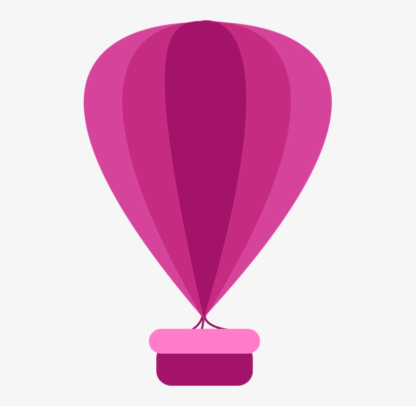 Hot Air Balloon Clipart Light Pink - Balon Udara Pink Png, transparent png #4074617