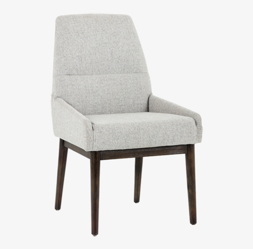 Lucas Dining Chair - Sunpan Lucas Distressed Walnut Marbled Grey Upholstered, transparent png #4074857