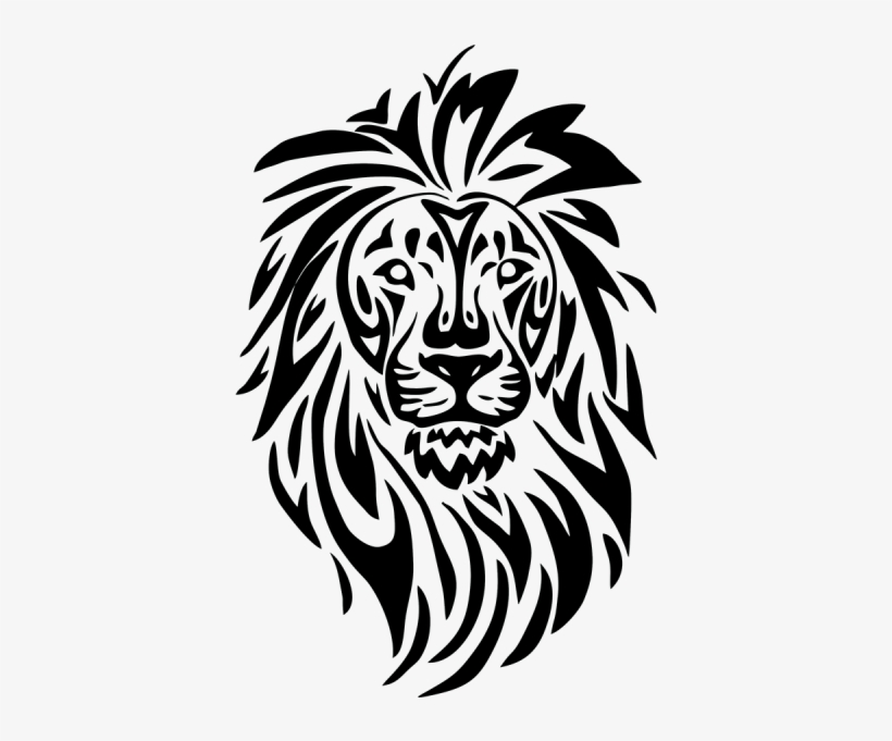 Lion Head Decals - Tribal Lion Head, transparent png #4074952