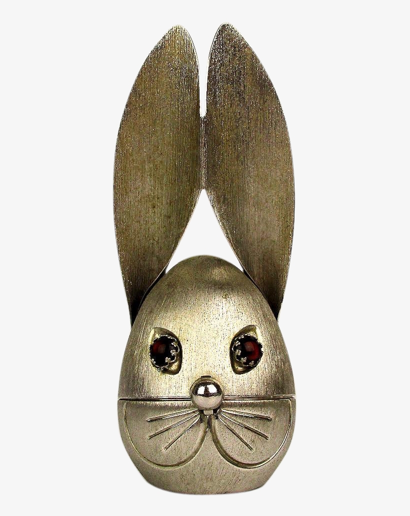 Vintage Napier Rabbit Bunny Head Coin Bank W/ Jewel - Rabbit, transparent png #4075480