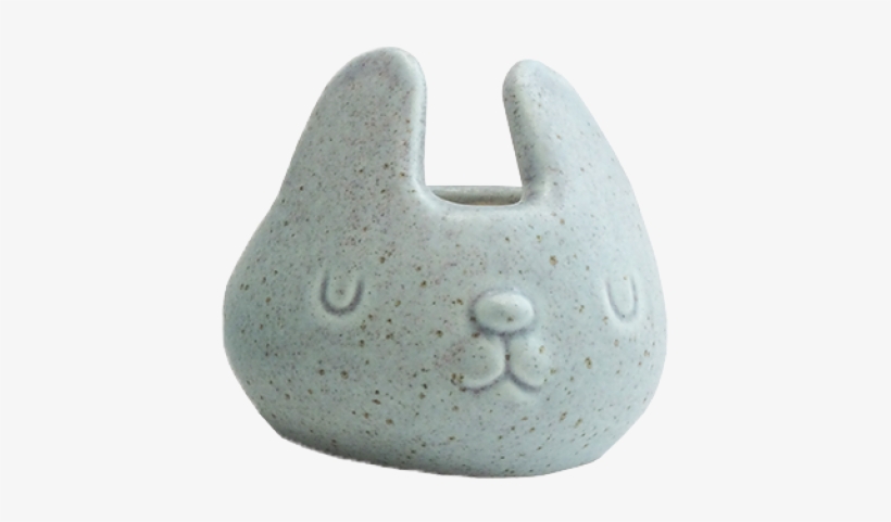 Bunny Head Planter Lt Blue Speckle Sml 10cm - Fish, transparent png #4075775