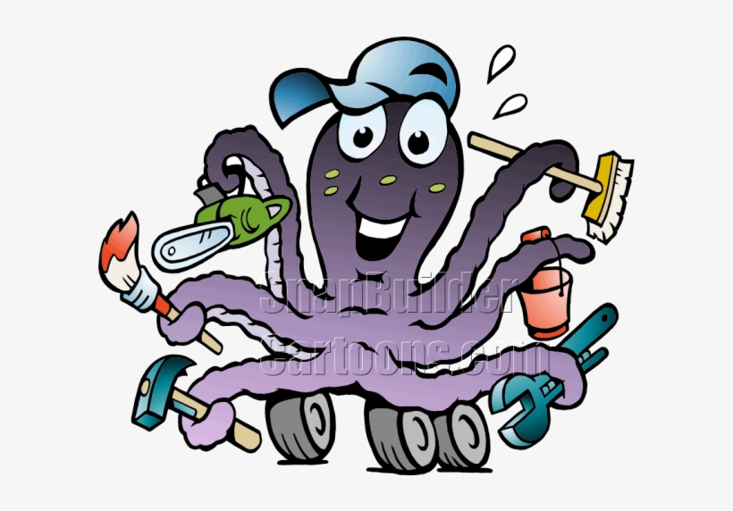 Octopus Cleaning Clipart, transparent png #4075998