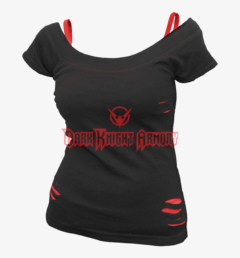 Gothic 2 In 1 Ripped Womens T Shirt - Spiral Direct Plain Ladies 2in1, transparent png #4076207