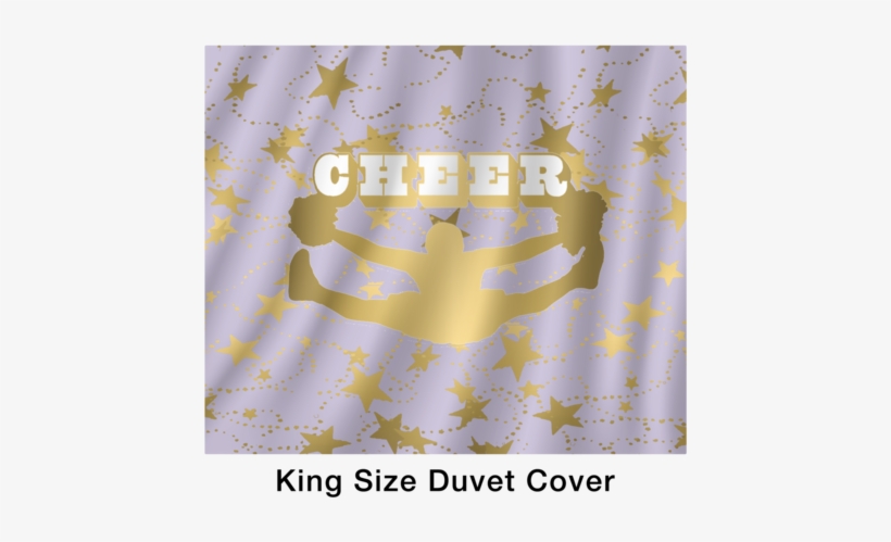 Cheer Silhouette With Stars In Gold And Light Purple - Duvet, transparent png #4076836