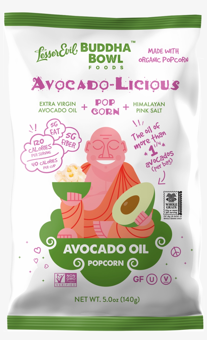 Lesser Evil Avocado Licious Popcorn - Buddha Popcorn, transparent png #4077046