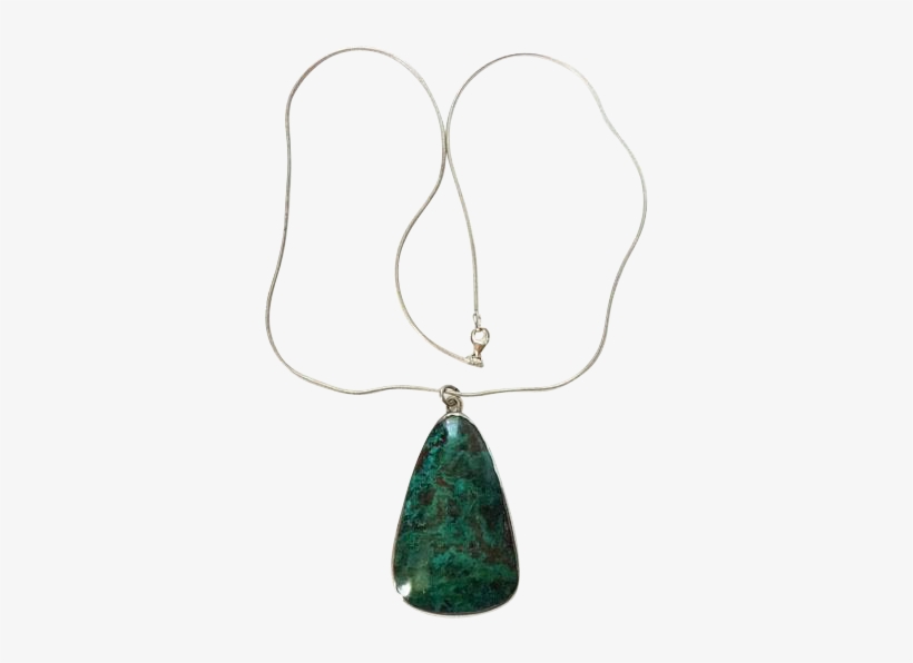 Vintage Chrysocolla Gemstone Sterling Silver Teardrop - Jewellery, transparent png #4077198