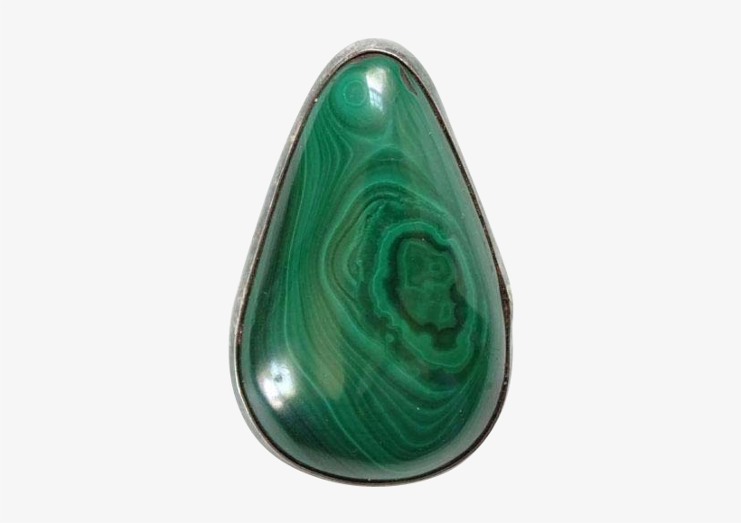 Vintage Green Malachite And 925 Sterling Silver Gemstone, transparent png #4077371