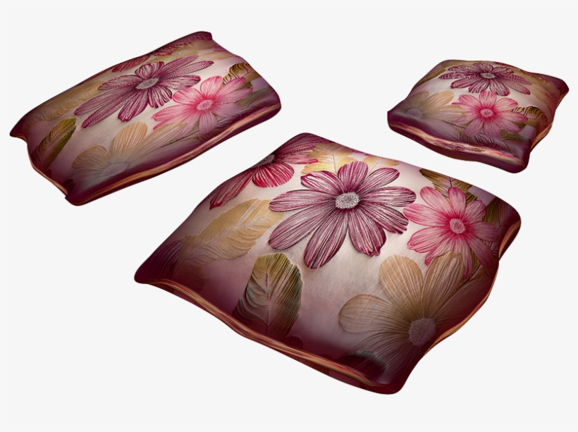 Pillow, Pattern, Flowers, Png, Isolated, Textiles - Pillow, transparent png #4077539