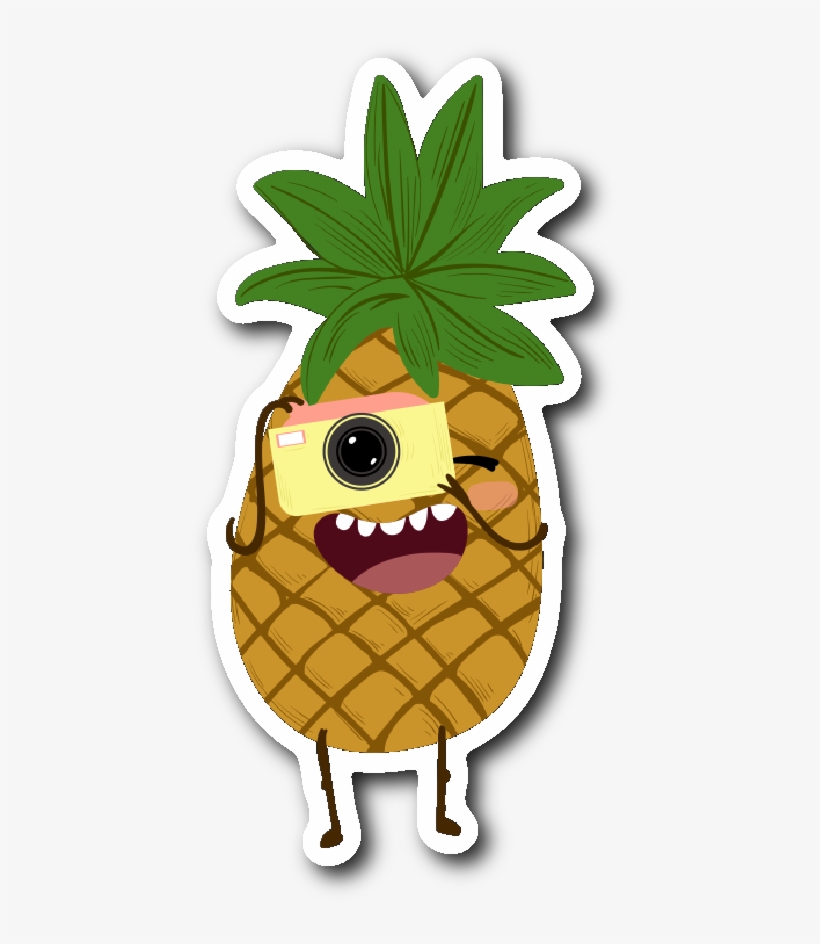 Pineapple Snapping A Picture Sticker - Pineapple Camera, transparent png #4077583