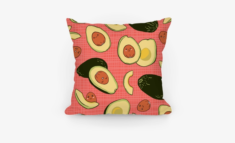Adorable Kawaii Avocados Pillow - Pillow, transparent png #4077602