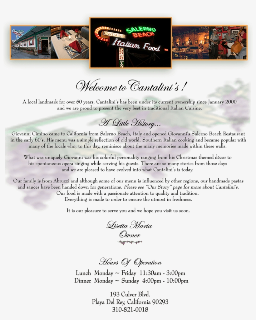 Copyright © 2018 Cantalini's Salerno Beach Restaurant - Restaurant, transparent png #4077956