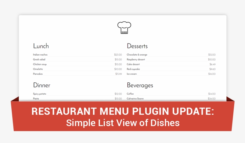 Restaurant Menu Plugin For Wordpress - Free Food Menu Plugin Wordpress, transparent png #4078466