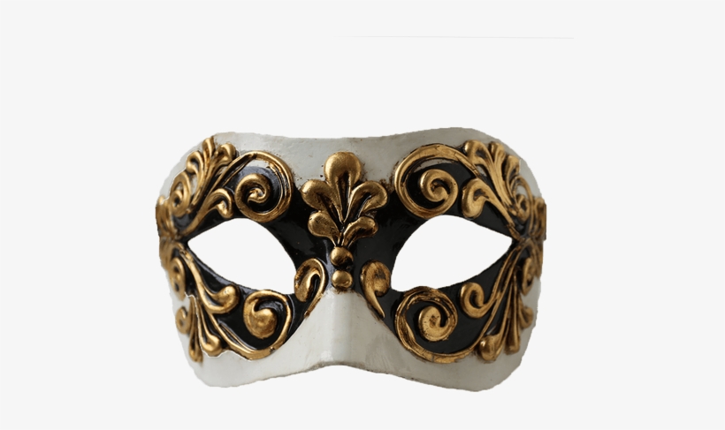 Colombina Black & Gold Italian Mask - Mask, transparent png #4078719