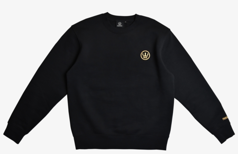 Black Sweatshirt With Chest Gold Crown, transparent png #4078967