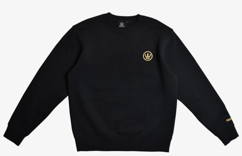 Black Sweatshirt With Chest Gold Crown, transparent png #4078967