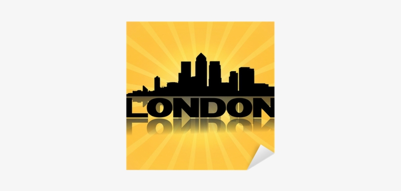 Vinilo Pixerstick Docklands London Skyline Reflejan - London Text, transparent png #4079365