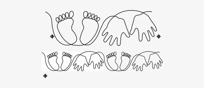 #60002 Baby Hands And Feet By Anne Bright - Line Art, transparent png #4081670
