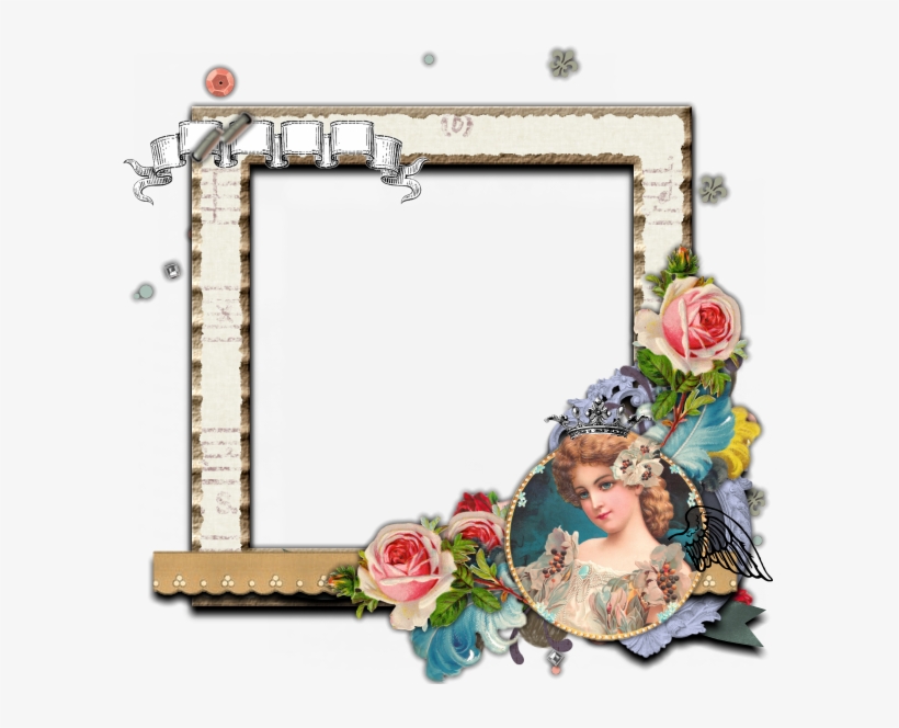 Blog Post Pretty, Print It Out And Then Use It For - Vintage Rose Large Luggage Tag, transparent png #4081944