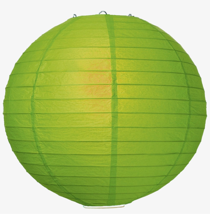 Green Ribbed Paper Lanterns - Green Paper Lantern Png, transparent png #4082099
