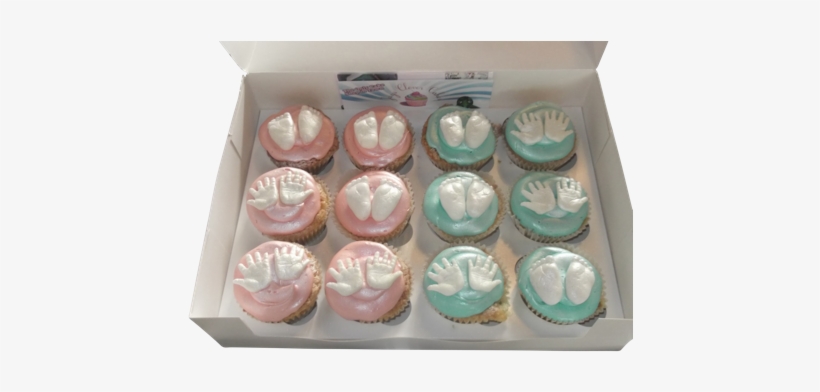 Baby Hands And Feet Cup Cakes - Cupcake, transparent png #4082126