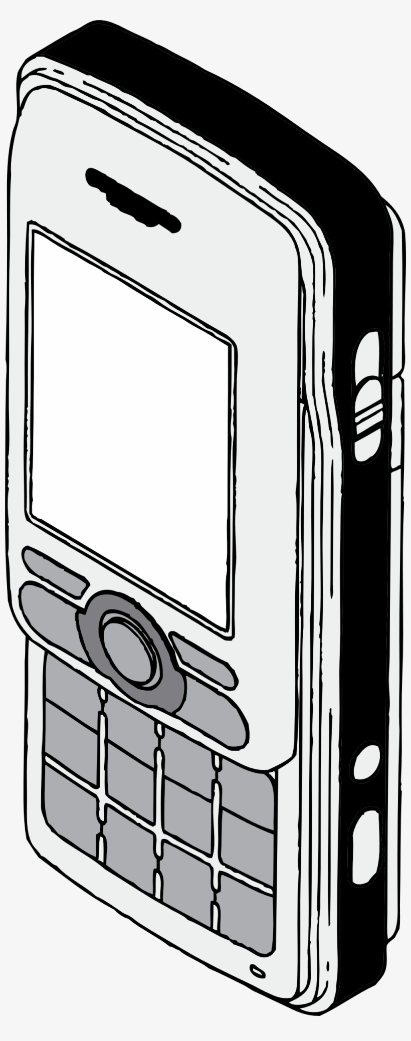 Cell Phone Black White Line Art Coloring Book Colouring - Clip Art, transparent png #4082286