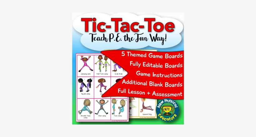 Fitness Tic Tac Toe For Physical Education, Elementary - Physical Education, transparent png #4082923