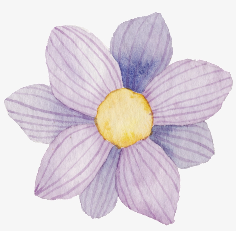 Hand-painted Lilac Flower Png Transparent - Flower, transparent png #4083289