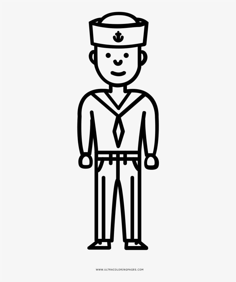 Sailor Coloring Page - Drawing - Free Transparent PNG Download - PNGkey
