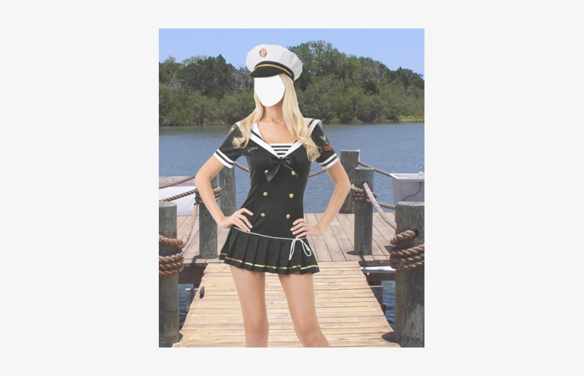 Marinero - Navy Brat - Women's Sexy Sailor Costume (black), transparent png #4083470