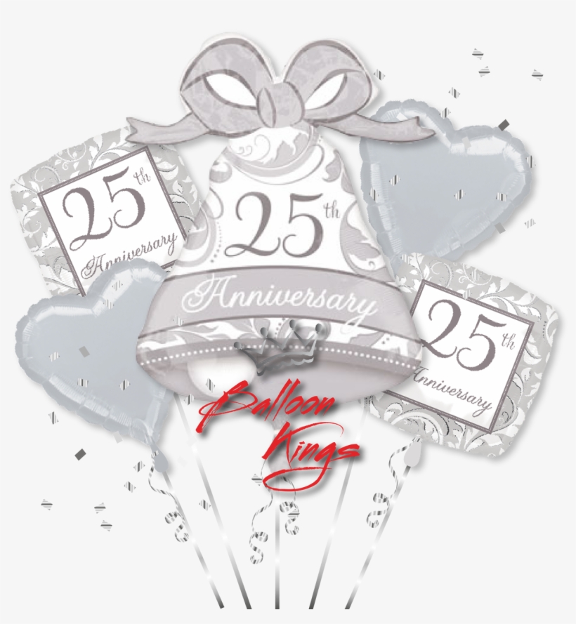 25th Anniversary Bouquet - 25th Anniversary Super Shaped Foil Balloon, transparent png #4083542