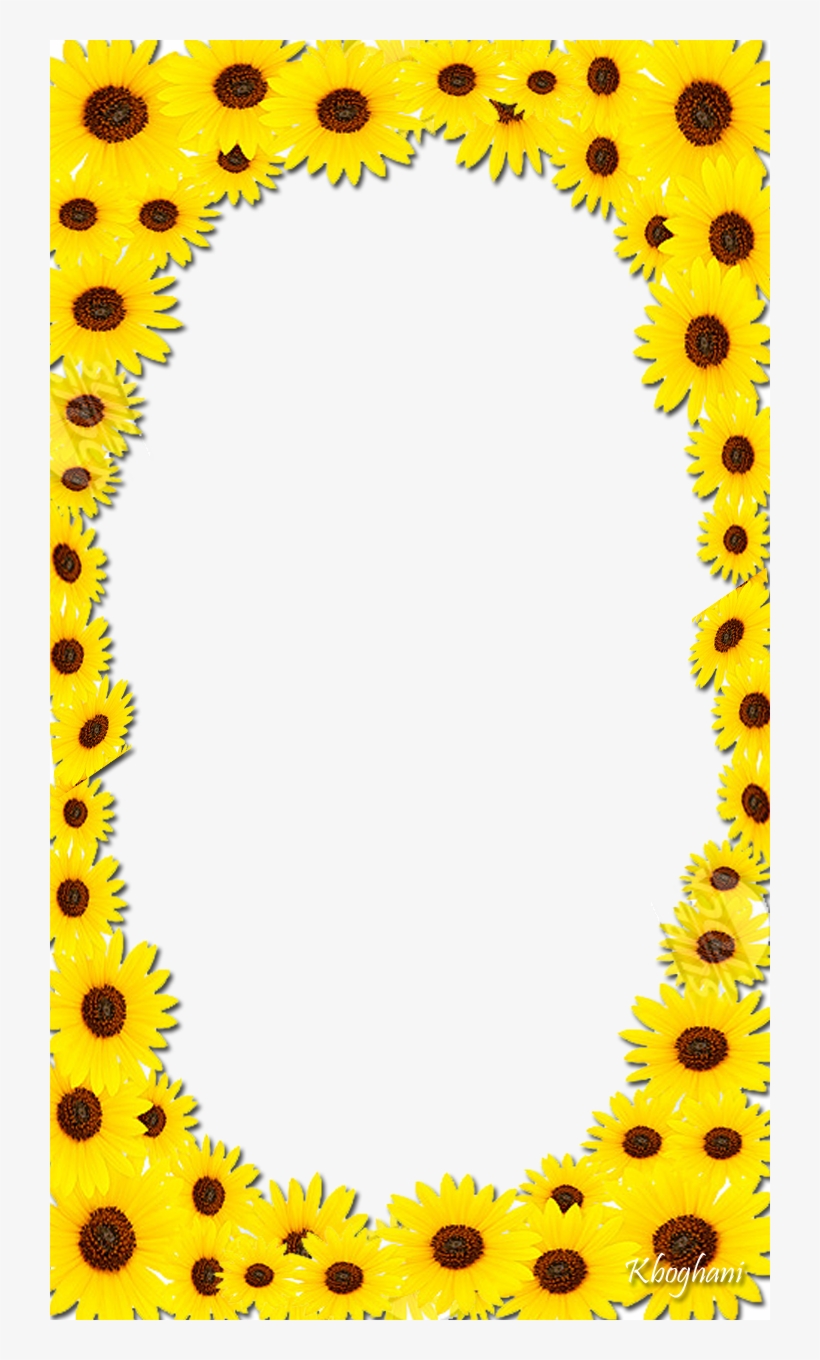 Sunflower Frame - Sunflower Border Design, transparent png #4084538