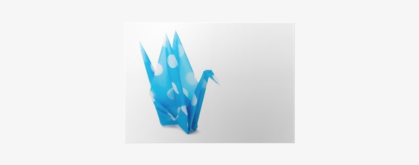 Semi-transparent Cyan Paper Crane On White Background - Photograph, transparent png #4085028