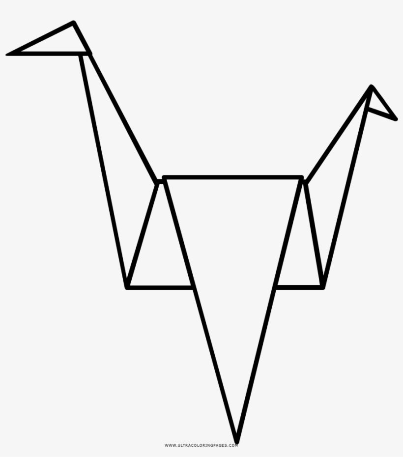 Paper Crane Coloring Page - Grulla De Papel Dibujo, transparent png #4085663