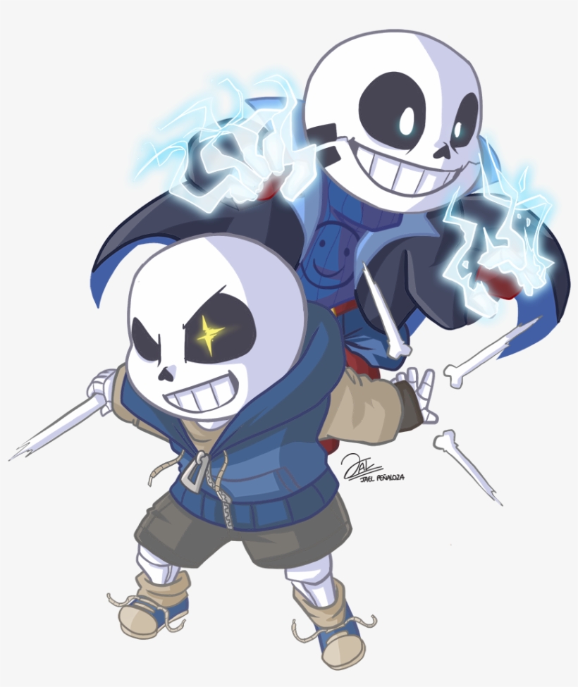 “chibi Commission For @little-noko Thank You So Much - Underdecay And Vibe Sans, transparent png #4085720