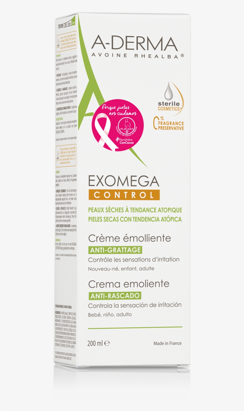 Diabetes Juntos X Ti > Bienestar > Productos Rosas - A-derma Exomega Control Baume Emollient 400ml, transparent png #4085787