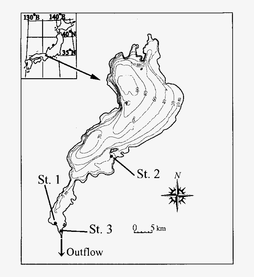 Location Of Sampling Stations In Lake Biwa - Microcystin, transparent png #4086402