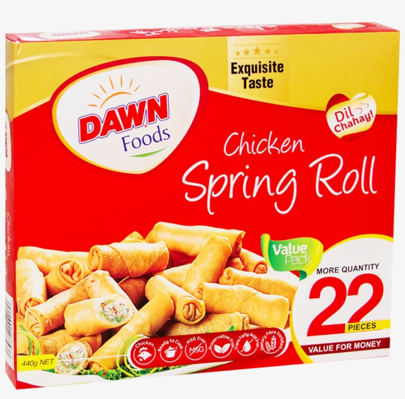 Dawn Chicken Spring Roll 16 Pcs 480 Gm - Prawn Roll, transparent png #4086879