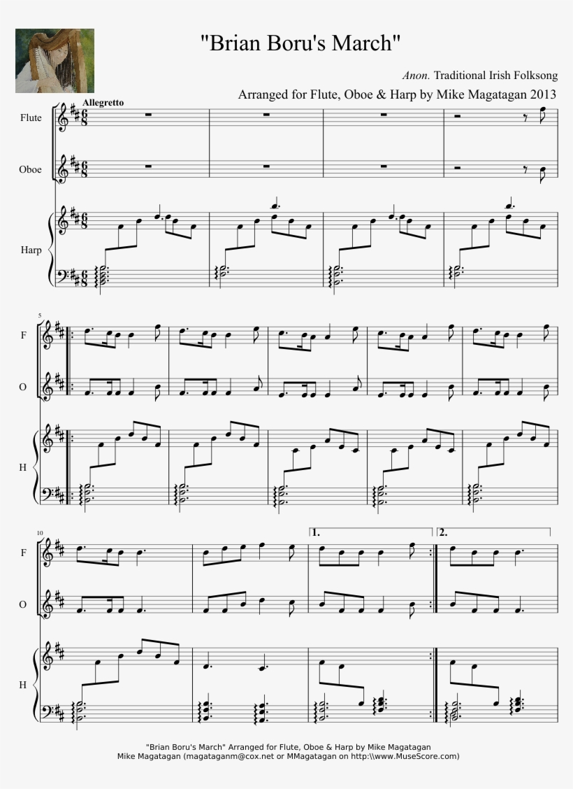 Traditional Irish Folksong - Sheet Music, transparent png #4088514