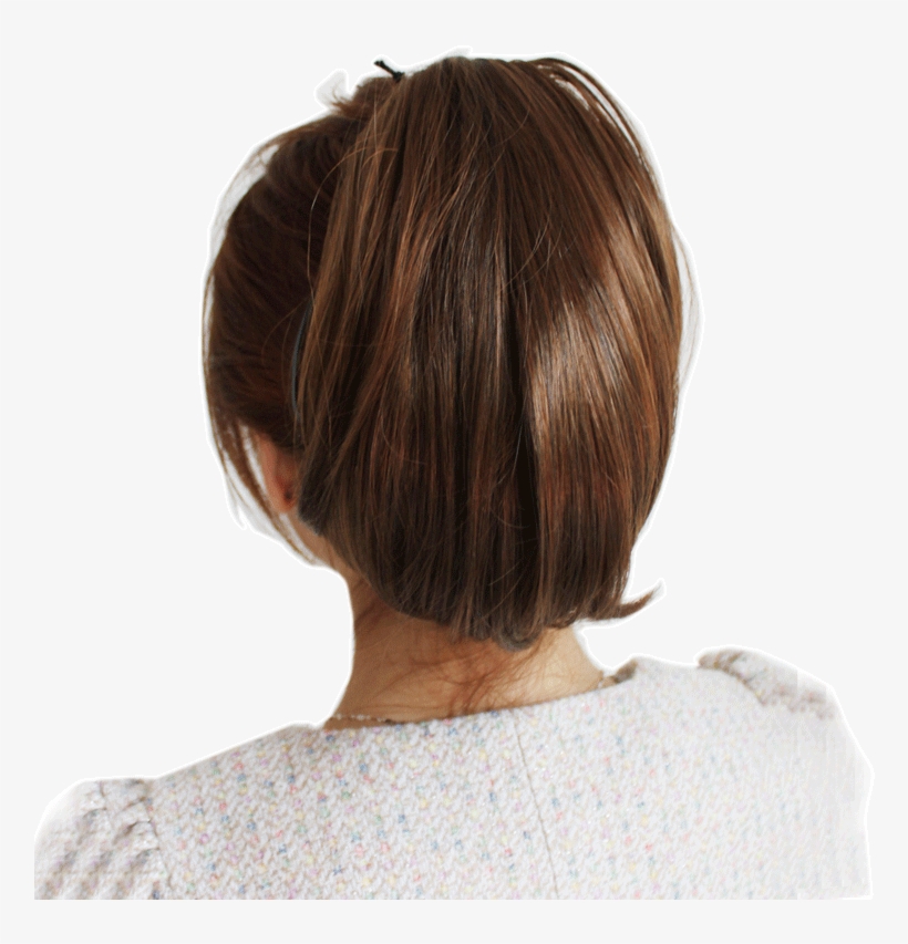 On The Comb Wig Female Buckle Short Straight Hair Pear - Ponytail, transparent png #4088562