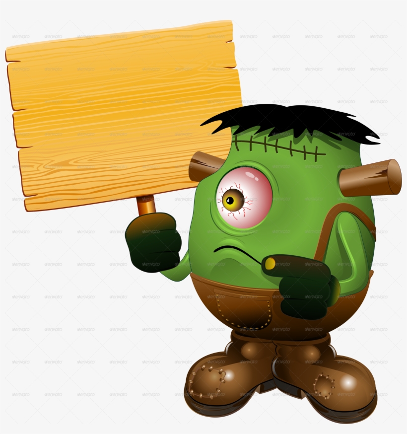 Frankenstein Monster One Eyed Cartoon By Bluedarkat - Frankenstein Cartoon Png, transparent png #4089060