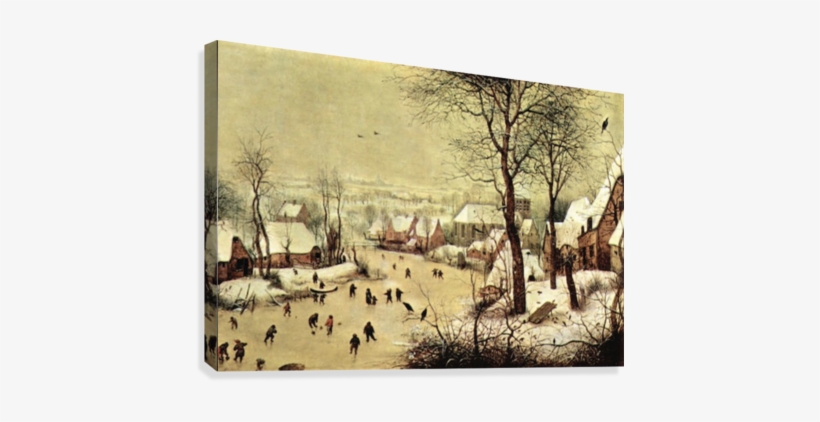 Winter Landscape With Skaters By Pieter Bruegel Canvas - Pieter Bruegel The Elder Paintings, transparent png #4089575