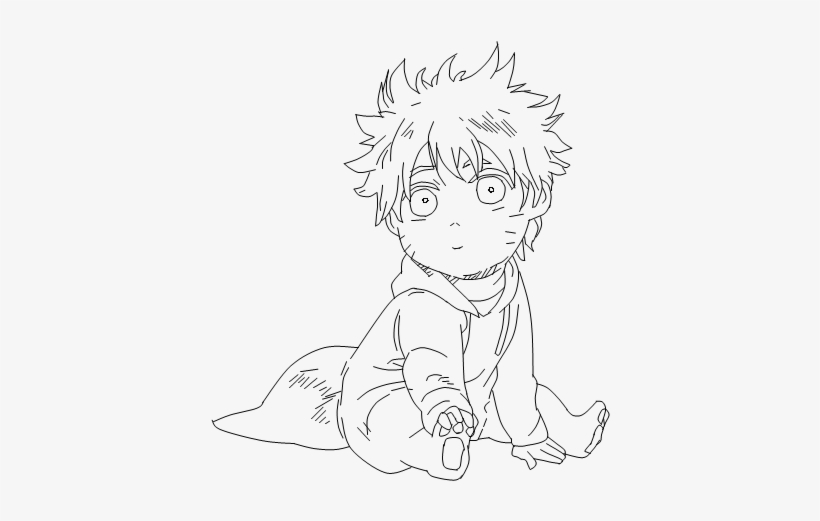 28 Collection Of Baby Naruto Drawing - Line Art, transparent png #4089806