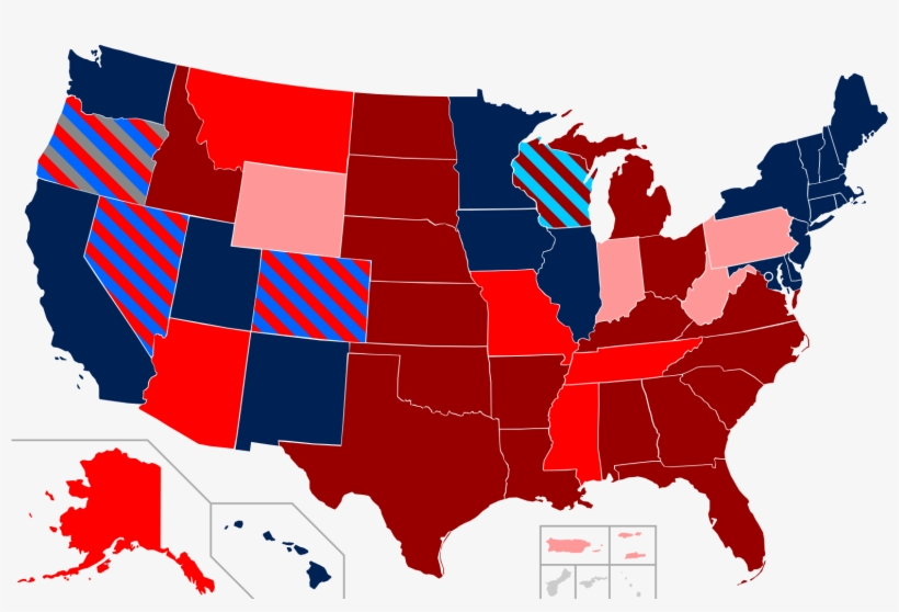 Map Of Ssm In The U - Popular Vote 2016 By State, transparent png #4090379