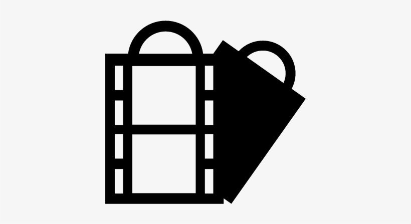 Shopping Bag With Cinema Film Strip Vector - Film, transparent png #4091277