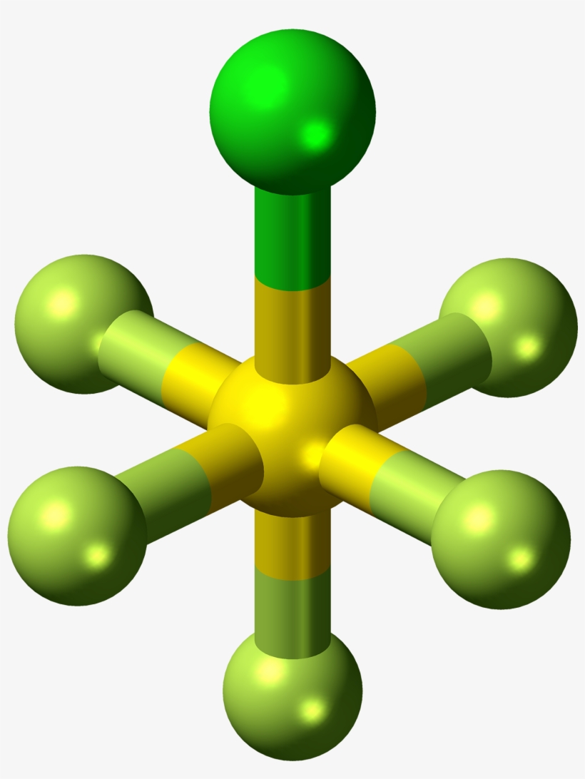 Sulfur Chloride Pentafluoride Molecule Ball - Sulfur Chloride Pentafluoride, transparent png #4091384