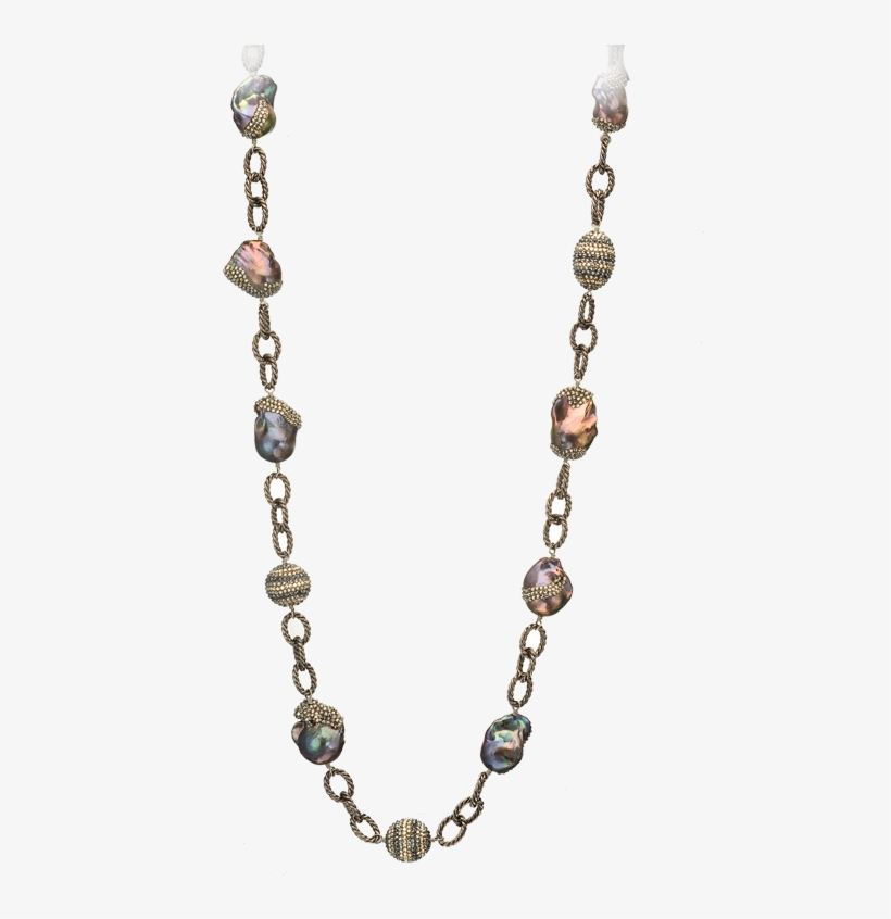 Swarovski Crystal Accented Baroque Peacock Fresh Water - Necklace, transparent png #4091586